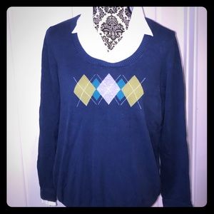 OH BABY Maternity Argyle Sweater Sz